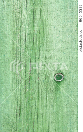 Natural weathered wooden planks background. Old painted in green boards panels 96945552