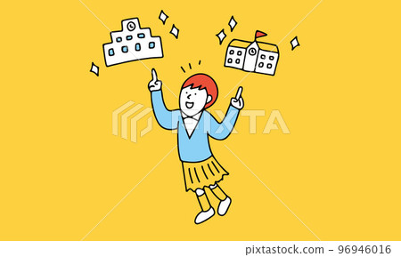 不確定自己想去哪所學校的初中生和高中生插畫 96946016