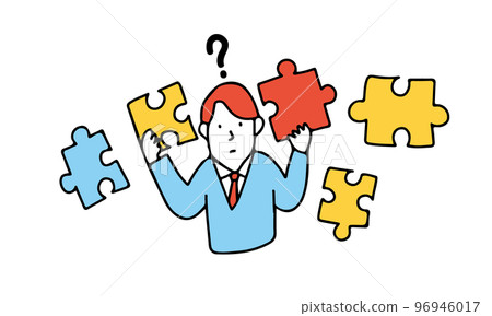 A businessman who does not know what piece he needs 96946017