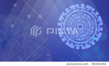 Illustration of a space communication connection network on a blue background. Illustration of a space communication connection network on a blue background. 96946366