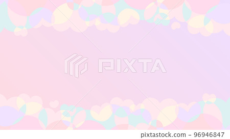 Yumekawa pastel color background illustration pink and purple heart frame 96946847