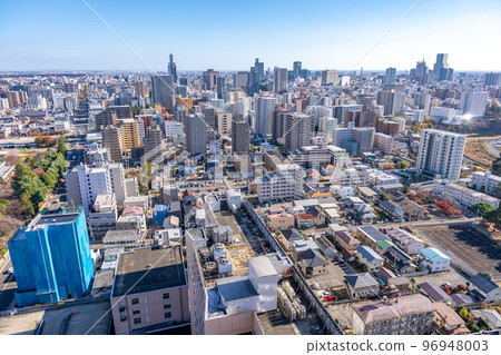 View from Lions Tower Sendai Hirose Sendai City West to Central Buildings Landscape View 96948003