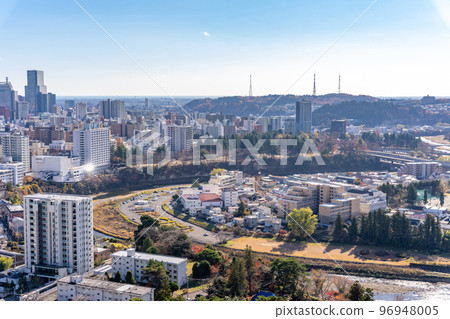 View from Lions Tower Sendai Hirose Sendai City West to Central Buildings Landscape View 96948005