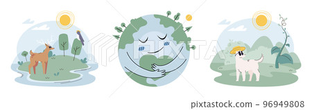 Global warming. High temperature and hot weather Earth. Climate change concept 96949808