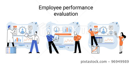 Business concepts HR department, increasing employee engagement, worker performance evaluation 96949989