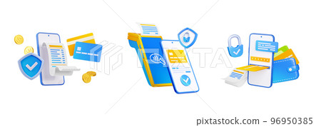 Secure mobile payment with phone, cards, pos 96950385