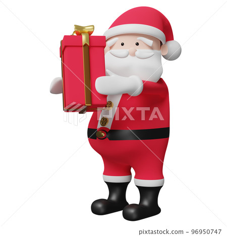 Santa claus hands holding red gift box, space... - Stock Illustration ...