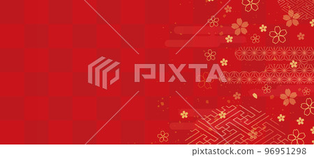 New Year's background illustration. A beautiful background with Japanese patterns. 96951298