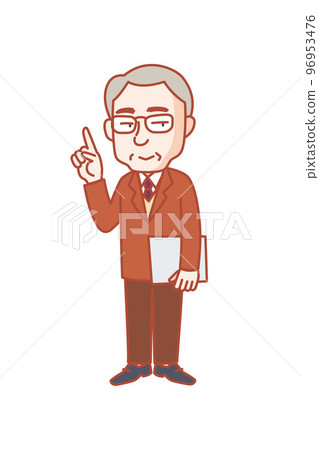A gray-haired man who explains difficult content in an easy-to-understand manner A gray-haired man who explains difficult content in an easy-to-understand manner 96953476