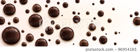 Realistic chocolate bubbles on white background Realistic chocolate bubbles on white background 96954165