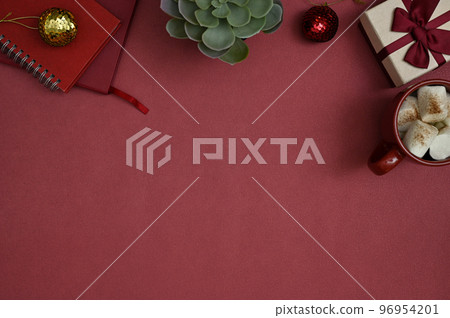 Top view, Beautiful Christmas background with Christmas decoration and copy space Top view, Beautiful Christmas background with Christmas decoration and copy space 96954201