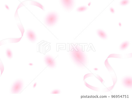 Pink petals and ribbons dancing in the wind 96954751