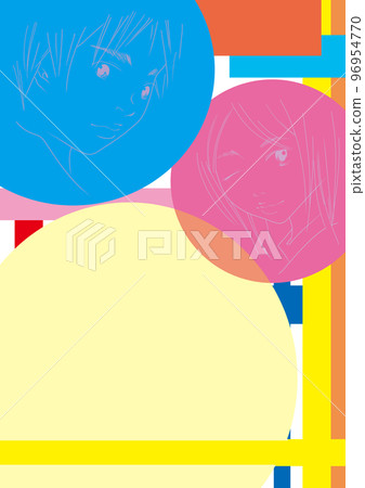 Illustration of figures and men and women Illustration of figures and men and women 96954770