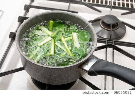 Cuts to boil Komatsuna 96955051