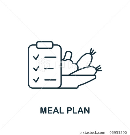 Meal Plan icon. Monochrome simple Detox Diet icon for templates, web design and infographics 96955290