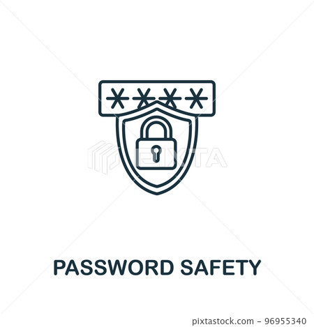 Password Safety icon. Monochrome simple Cyber Security icon for templates, web design and infographics 96955340