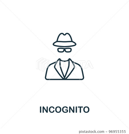 Incognito icon. Monochrome simple Cyber Security icon for templates, web design and infographics 96955355