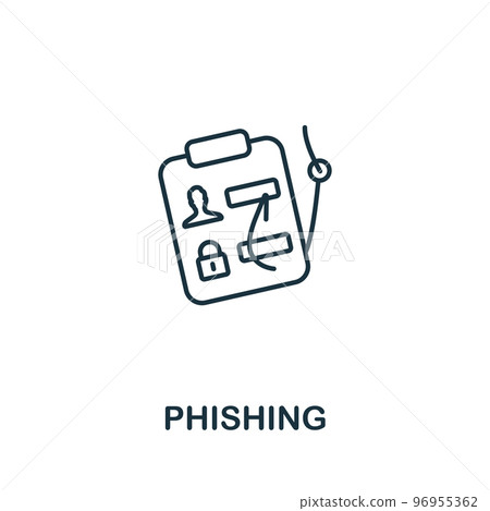 Phishing icon. Monochrome simple Cyber Security icon for templates, web design and infographics 96955362