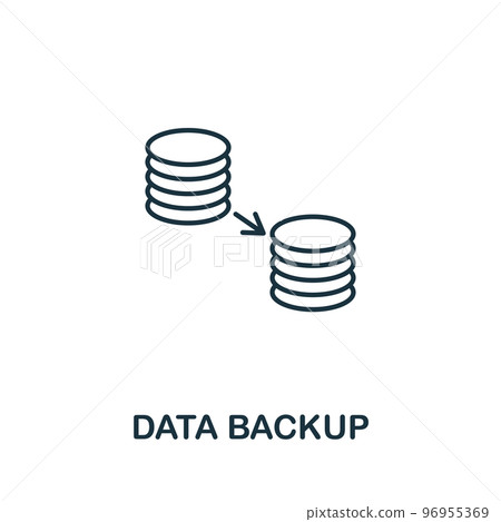 Data Backup icon. Monochrome simple Cyber Security icon for templates, web design and infographics 96955369
