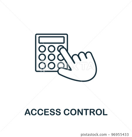 Access Control icon. Monochrome simple Cyber Security icon for templates, web design and infographics Access Control icon. Monochrome simple Cyber Security icon for templates, web design and infographics 96955433