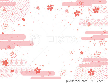 新年的背景圖。帶有日本圖案的美麗背景。 新年的背景圖。帶有日本圖案的美麗背景。 96957245