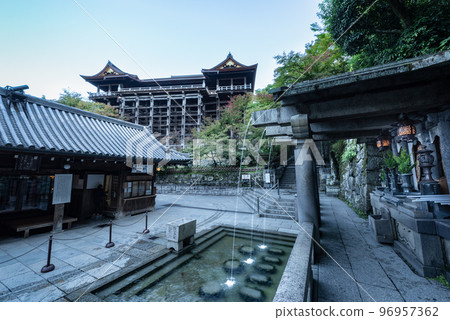 Early morning Kyoto, Kiyomizu-dera Otowa Falls and Kiyomizu stage 96957362