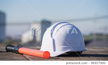 Image of construction industry, security guards, guard man 96957900