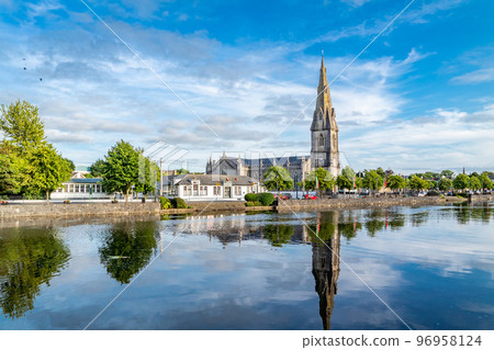 The skyline of Ballina town, County Mayo, Ireland 96958124