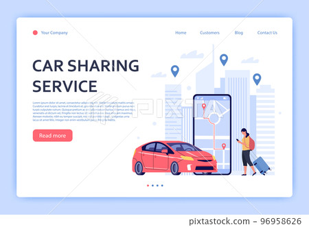 Cars rent phone services. Woman traveler with big smartphone device looking at map, searching vehicle in mobile application 96958626