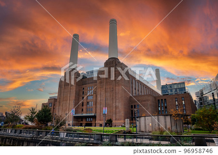 London, UK. May 10, 2022. New Battersea Power Station in London England UK operating as a new shopping mall and cinema. 96958746
