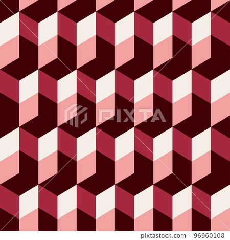 Abstract geometric pattern, hexagon shape, red color seamless illustration template for background, poster, banner Abstract geometric pattern, hexagon shape, red color seamless illustration template for background, poster, banner 96960108