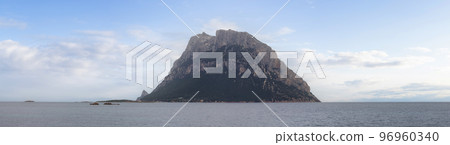 Rocky Coast on the Mediterranean Sea. Punta Don Diego, Sardinia, Italy. Background 96960340
