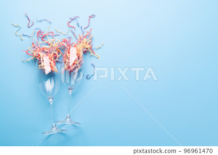 Holiday day card with champagne glasses 96961470