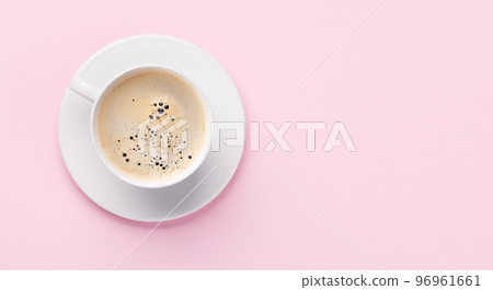 Espresso coffee on pink background 96961661