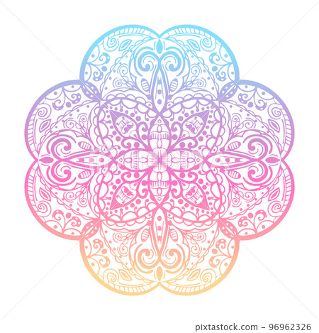 Ethnic motif mandala, boho ornament colorful isolated on white background. Anti-stress therapy patterns. Weave design elements. Yoga Ethnic motif mandala, boho ornament colorful isolated on white background. Anti-stress therapy patterns. Weave design elements. Yoga 96962326