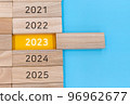 Concept of soon to change to 2023 96962677