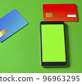 Smart phone and credit cards still life 96963295