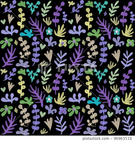 花卉無縫圖案、海藻重複圖案、紋理背景插圖、海藻紡織品 96963518