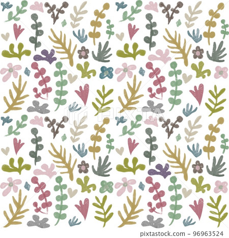 花卉無縫圖案、海藻重複圖案、紋理背景插圖、海藻紡織品 96963524