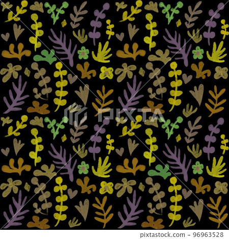 Floral seamless pattern, seaweed repeat pattern, textured background illustration, seaweed textile Floral seamless pattern, seaweed repeat pattern, textured background illustration, seaweed textile 96963528
