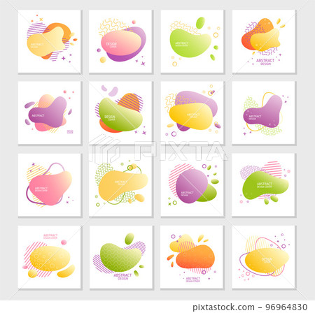 Abstract Cover with Fluid Shapes and Forms Design Vector Template Set Abstract Cover with Fluid Shapes and Forms Design Vector Template Set 96964830