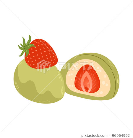 Daifuku vector. Daifuku on white background. Daifuku is Japanese desserts. Daifuku vector. Daifuku on white background. Daifuku is Japanese desserts. 96964992