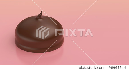 Chocolate marshmallow on pink background 96965544