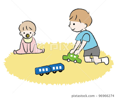 Good children and babies playing together Good children and babies playing together 96966274