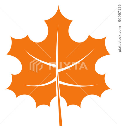 Orange maple leaf. Autumn sign. Fall tree symbol 96967136