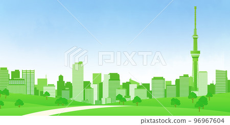 摩天大樓大城市背景素材 摩天大樓大城市背景素材 96967604