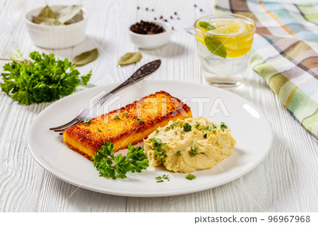 creamed salt cod fluffy pate with toasted polenta creamed salt cod fluffy pate with toasted polenta 96967968