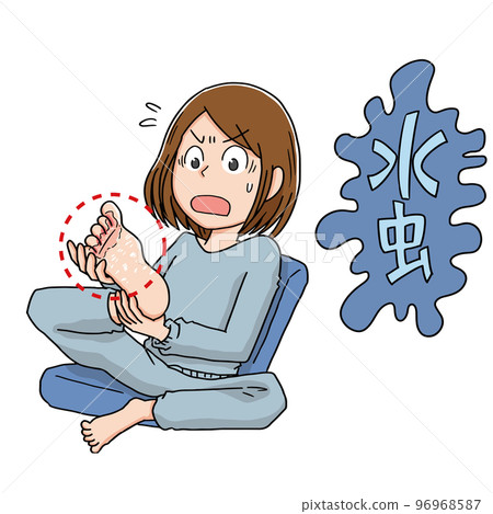 對腳癬感到驚訝的女人 96968587