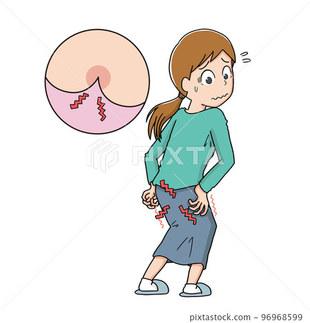 一個擔心她的臀部的女人 一個擔心她的臀部的女人 96968599