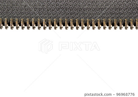 Open zipper line banner isolated on white 96968776
